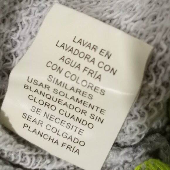 FEATHERS COTTON POLYESTER BLEND GREY & NEON 26 SWEATSHIRT WOMEN SIZE M - Picture 3 of 7